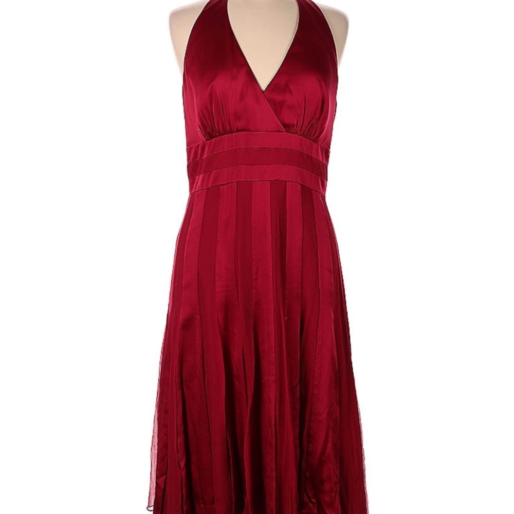 Calvin Klein red halter silk dress